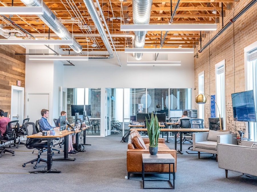 A clean, well-kept open-plan office space